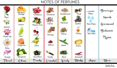 perfume top notes list.